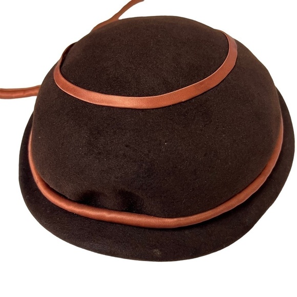 Delle Donne New York Cloche Hat Malson Felt - Tan & Brown RARE VINTAGE main image 10